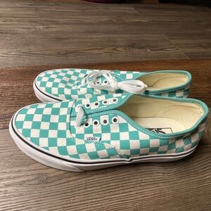 Vans Authentic Checkerboard shoes - mint/white. Men’s 8.5/Women’s 10. New.